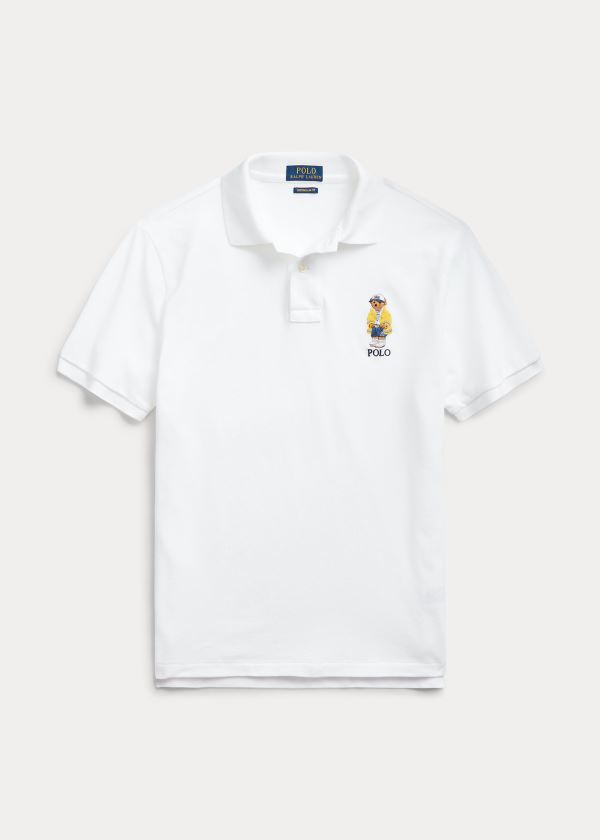 Ralph Lauren Custom Slim CP-93 Bear Polo Bílé | TeO9yNM2