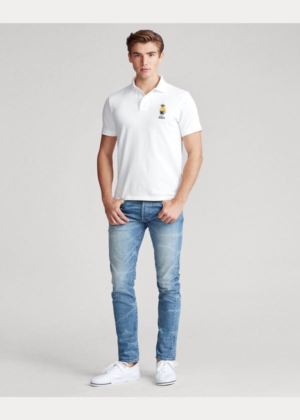 Ralph Lauren Custom Slim CP-93 Bear Polo Bílé | TeO9yNM2