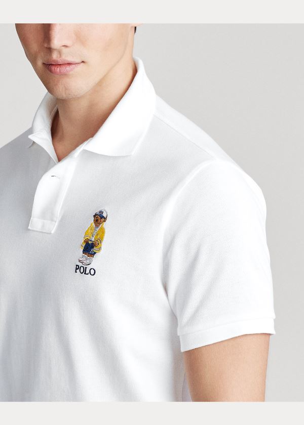 Ralph Lauren Custom Slim CP-93 Bear Polo Bílé | TeO9yNM2