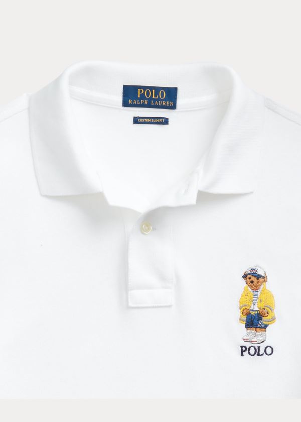 Ralph Lauren Custom Slim CP-93 Bear Polo Bílé | TeO9yNM2