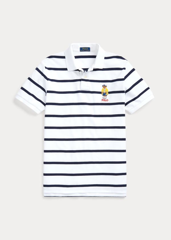 Ralph Lauren Custom Slim CP-93 Bear Polo Bílé Tmavě Blankyt | ni5Bs6Ya