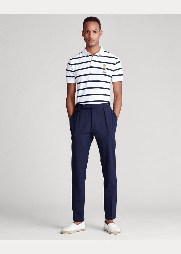 Ralph Lauren Custom Slim CP-93 Bear Polo Bílé Tmavě Blankyt | ni5Bs6Ya