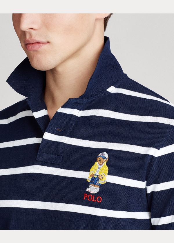 Ralph Lauren Custom Slim CP-93 Bear Polo Tmavě Blankyt Bílé | yuFZ0mIB