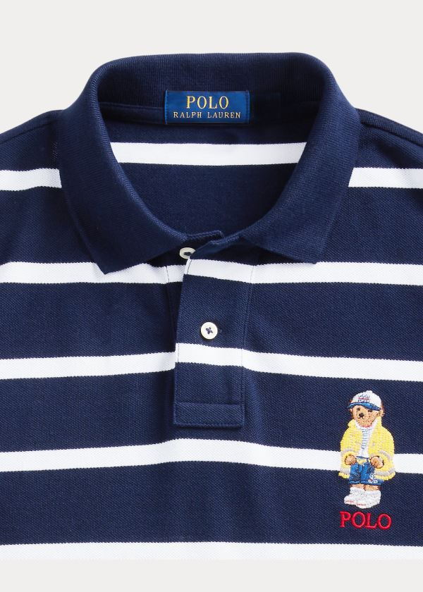 Ralph Lauren Custom Slim CP-93 Bear Polo Tmavě Blankyt Bílé | yuFZ0mIB