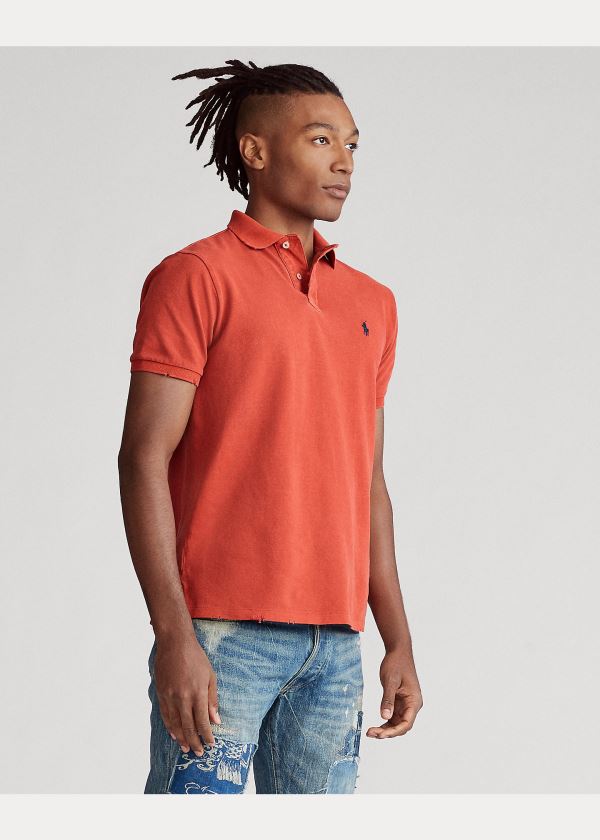 Ralph Lauren Custom Slim Distressed Polo Červené Viacfarebný | 1x57sKxf