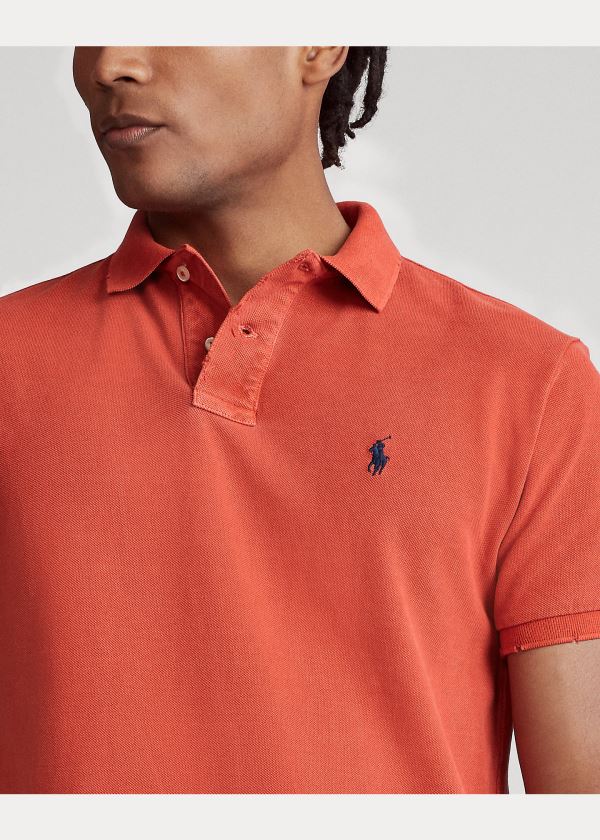 Ralph Lauren Custom Slim Distressed Polo Červené Viacfarebný | 1x57sKxf
