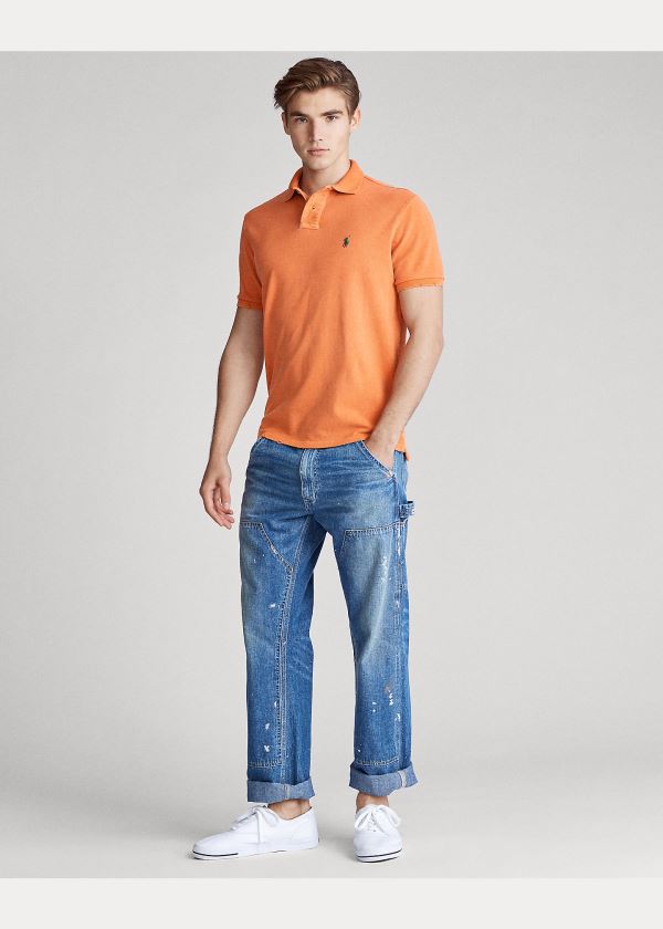 Ralph Lauren Custom Slim Distressed Polo Oranžové | vtstEY2G