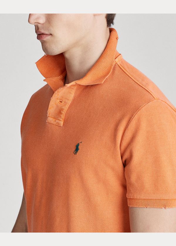 Ralph Lauren Custom Slim Distressed Polo Oranžové | vtstEY2G