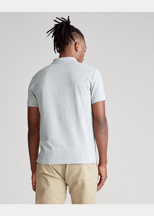Ralph Lauren Custom Slim Fit Bear Mesh Polo Šedé | ch1ySnC2
