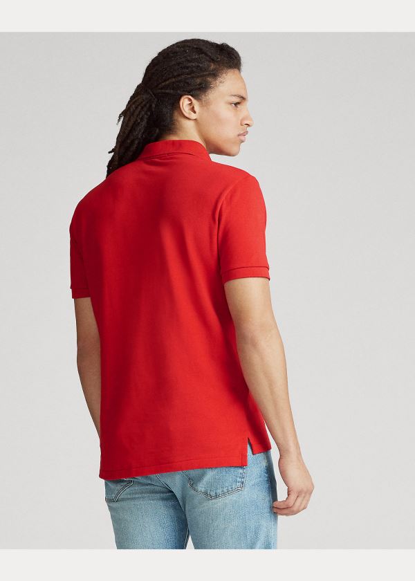 Ralph Lauren Custom Slim Fit Bear Polo Červené | fMNCodZz