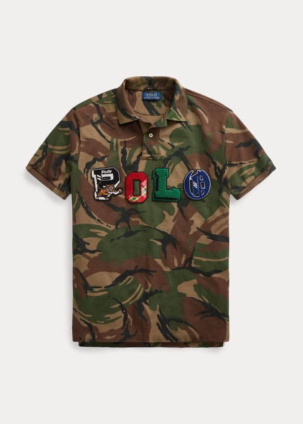 Ralph Lauren Custom Slim Fit Camo Polo Maskáčové | S9XAt64e