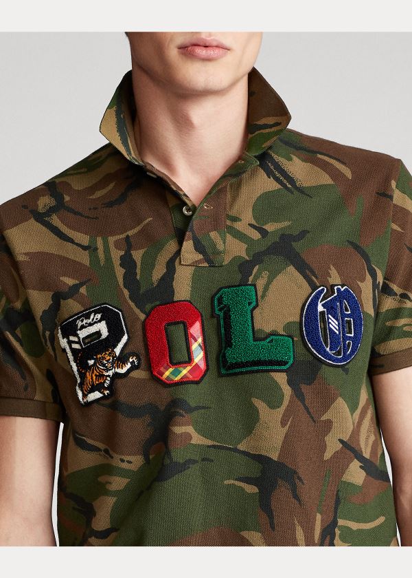 Ralph Lauren Custom Slim Fit Camo Polo Maskáčové | S9XAt64e