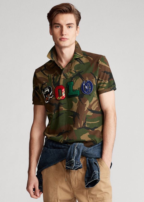 Ralph Lauren Custom Slim Fit Camo Polo Maskáčové | S9XAt64e