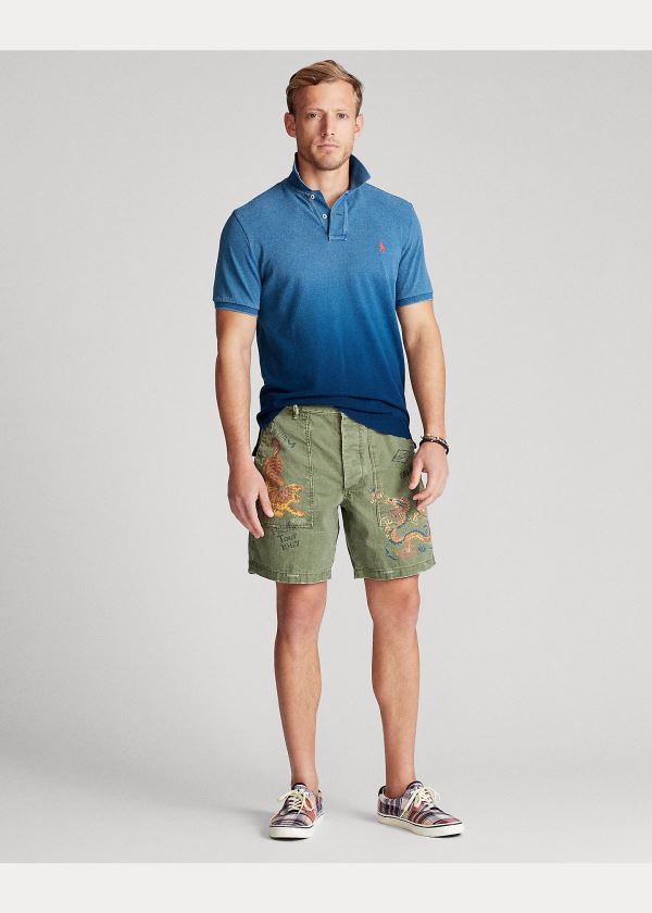 Ralph Lauren Custom Slim Fit Indigo Polo Indigo Blankyt Světle Modré | CZ6lB4Yh