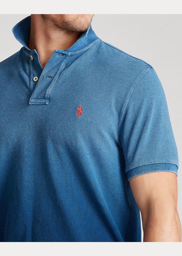 Ralph Lauren Custom Slim Fit Indigo Polo Indigo Blankyt Světle Modré | CZ6lB4Yh