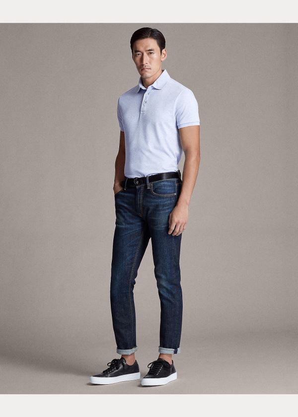 Ralph Lauren Custom Slim Fit Interlock Polo Blankyt | HyEit3F6
