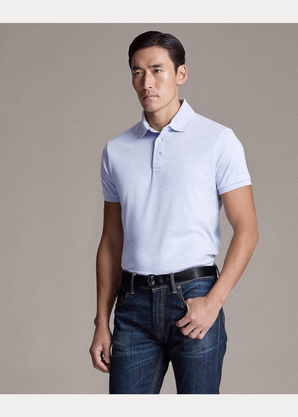 Ralph Lauren Custom Slim Fit Interlock Polo Blankyt | HyEit3F6