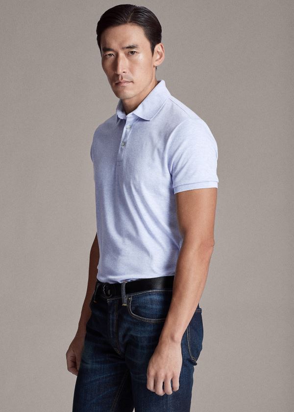 Ralph Lauren Custom Slim Fit Interlock Polo Blankyt | HyEit3F6