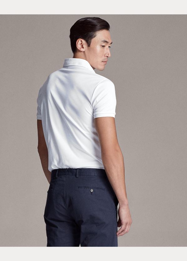 Ralph Lauren Custom Slim Fit Interlock Polo Bílé | WRPmcLp9