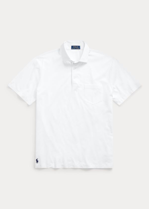 Ralph Lauren Custom Slim Fit Jersey Polo Bílé | MjVJ0a9d