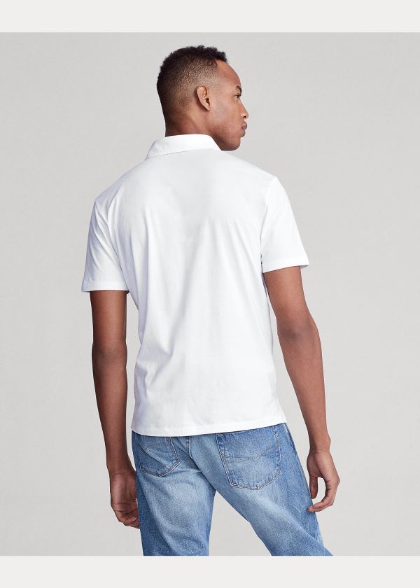 Ralph Lauren Custom Slim Fit Jersey Polo Bílé | MjVJ0a9d