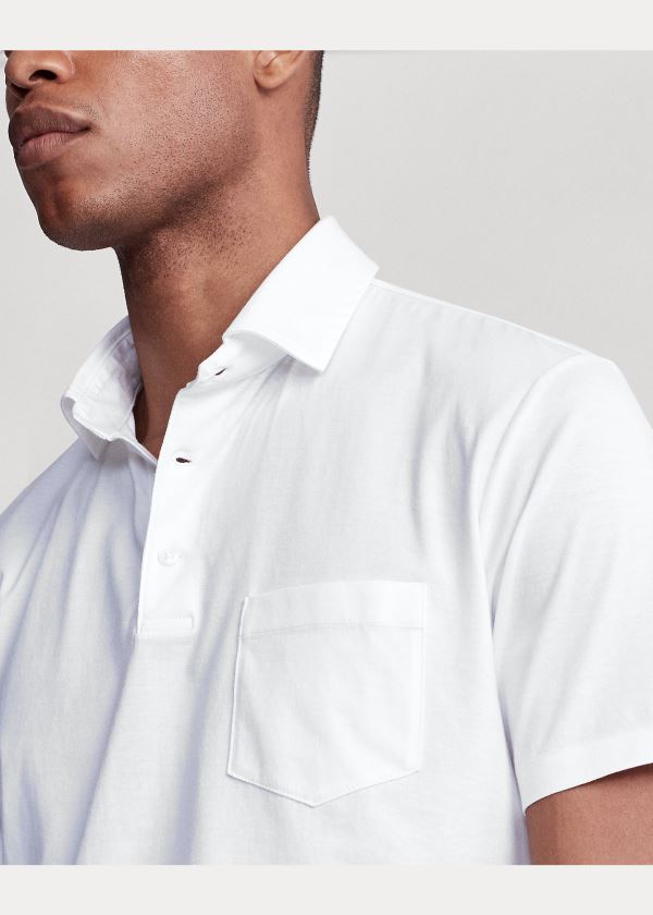 Ralph Lauren Custom Slim Fit Jersey Polo Bílé | MjVJ0a9d