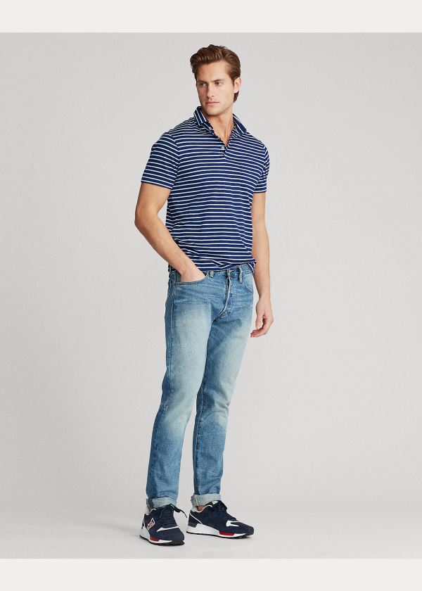 Ralph Lauren Custom Slim Fit Jersey Polo Královská Modrá Blankyt Viacfarebný | blEdygFB