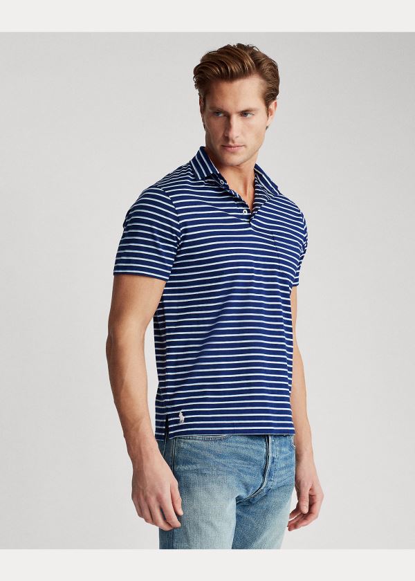 Ralph Lauren Custom Slim Fit Jersey Polo Královská Modrá Blankyt Viacfarebný | blEdygFB