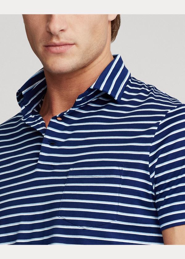 Ralph Lauren Custom Slim Fit Jersey Polo Královská Modrá Blankyt Viacfarebný | blEdygFB