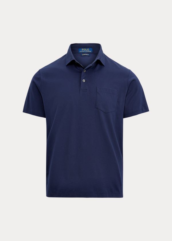 Ralph Lauren Custom Slim Fit Jersey Polo Tmavě Blankyt | gobkqxmH