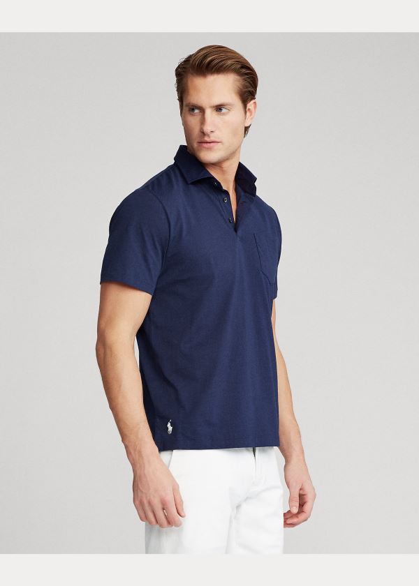 Ralph Lauren Custom Slim Fit Jersey Polo Tmavě Blankyt | gobkqxmH