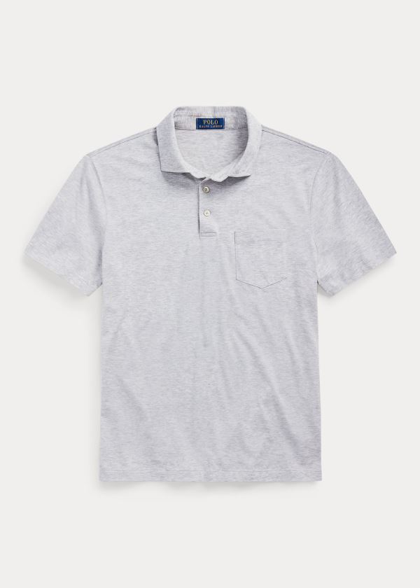 Ralph Lauren Custom Slim Fit Jersey Polo Šedé | jrgmcvh2