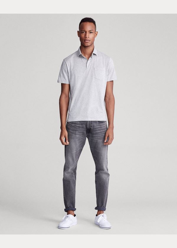 Ralph Lauren Custom Slim Fit Jersey Polo Šedé | jrgmcvh2