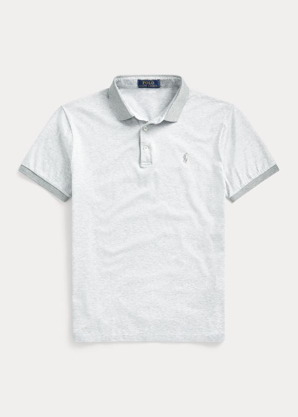 Ralph Lauren Custom Slim Fit Jersey Polo Šedé Bílé | xmyh8BoV