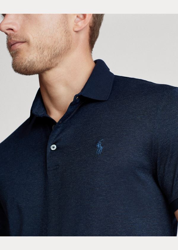 Ralph Lauren Custom Slim Fit Jersey Polo Tmavě Blankyt | yQO0Xvhb