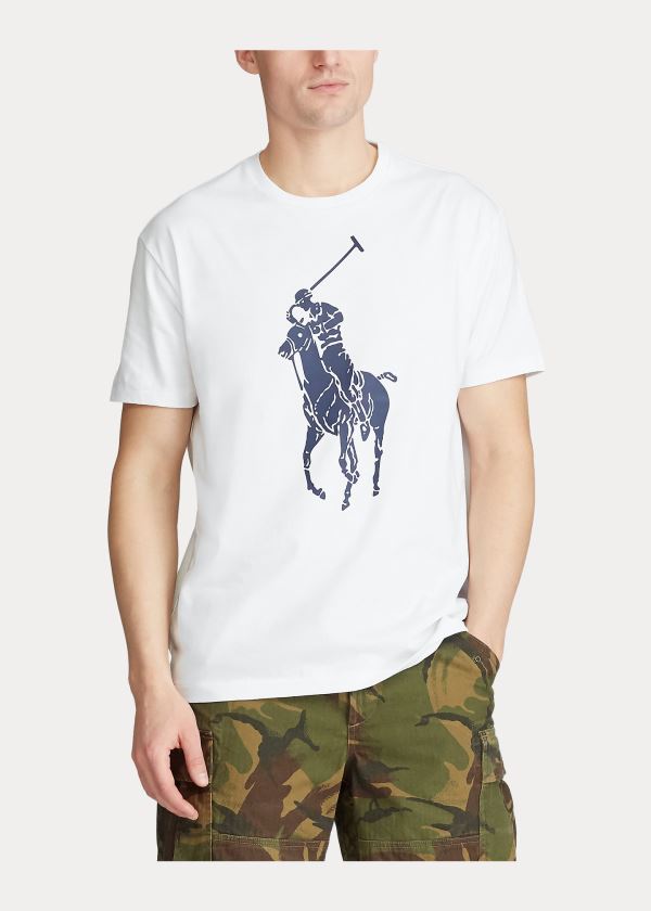 Ralph Lauren Custom Slim Fit Jersey T-Shirt Bílé | E9okyd2a