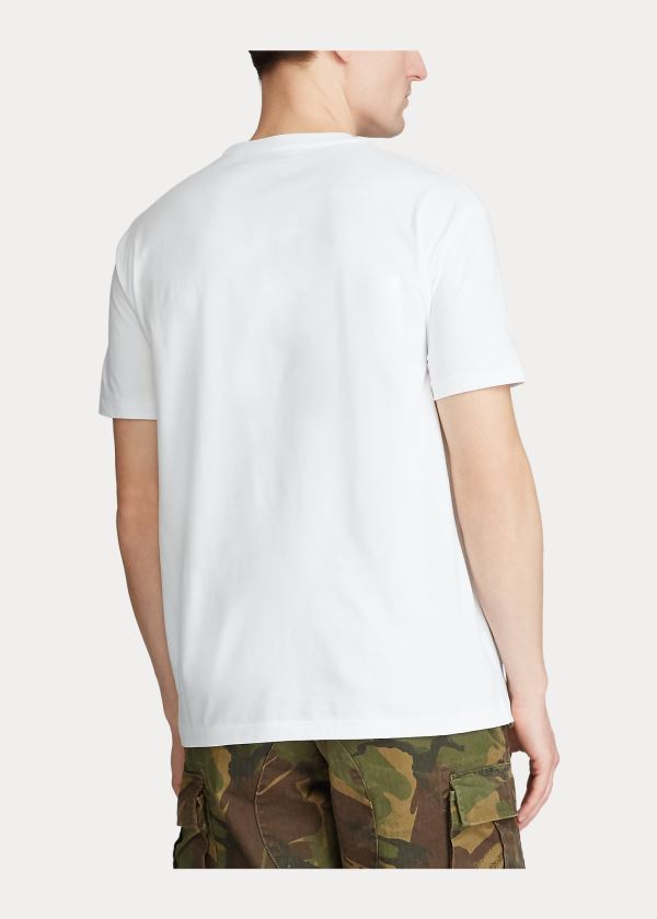 Ralph Lauren Custom Slim Fit Jersey T-Shirt Bílé | E9okyd2a