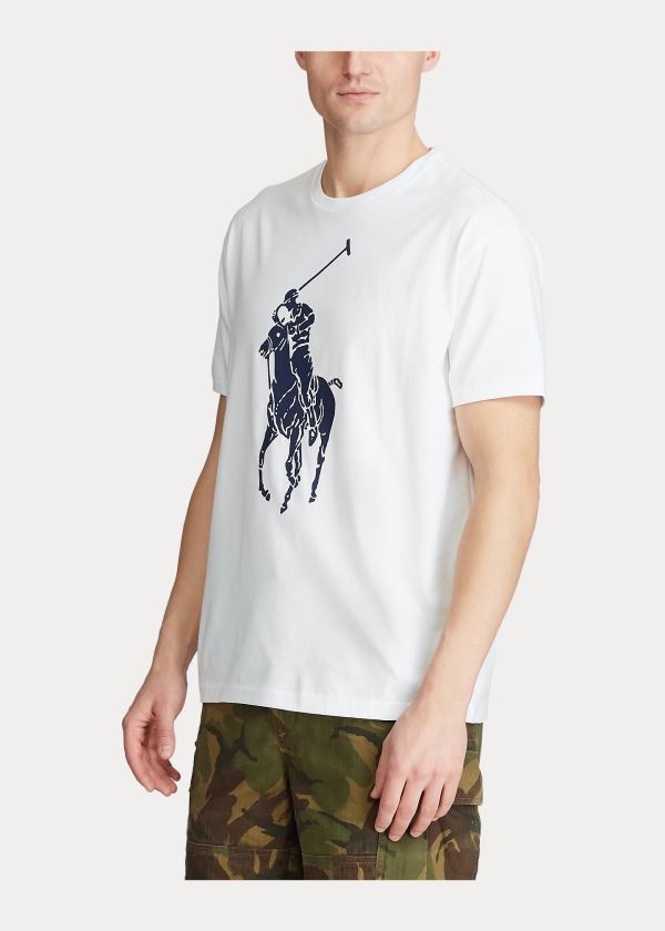 Ralph Lauren Custom Slim Fit Jersey T-Shirt Bílé | E9okyd2a
