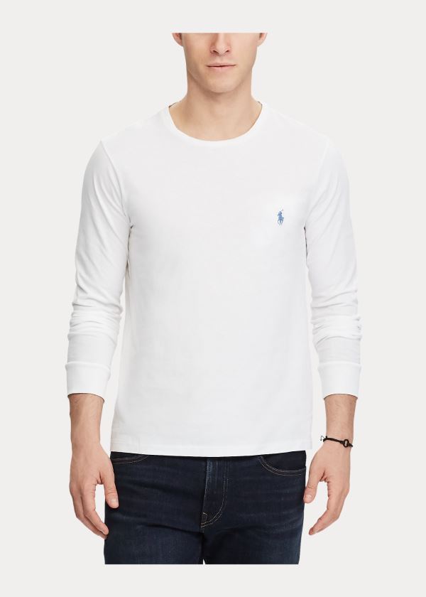 Ralph Lauren Custom Slim Fit Jersey T-Shirt Bílé | NLw5p41q