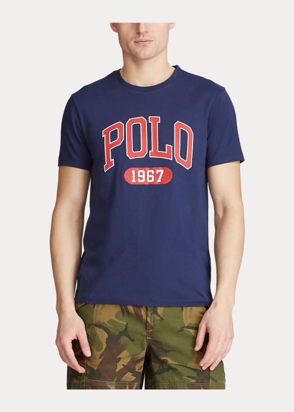 Ralph Lauren Custom Slim Fit Logo T-Shirt Tmavě Blankyt | UC1nrrre
