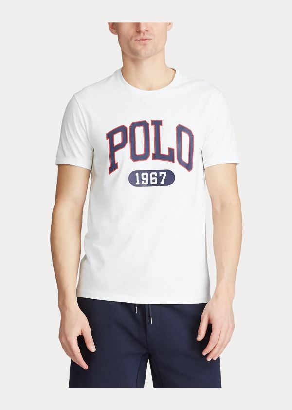 Ralph Lauren Custom Slim Fit Logo T-Shirt Bílé | c3c2uhAS