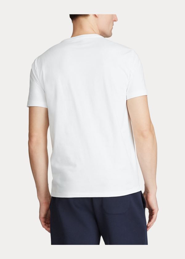 Ralph Lauren Custom Slim Fit Logo T-Shirt Bílé | c3c2uhAS