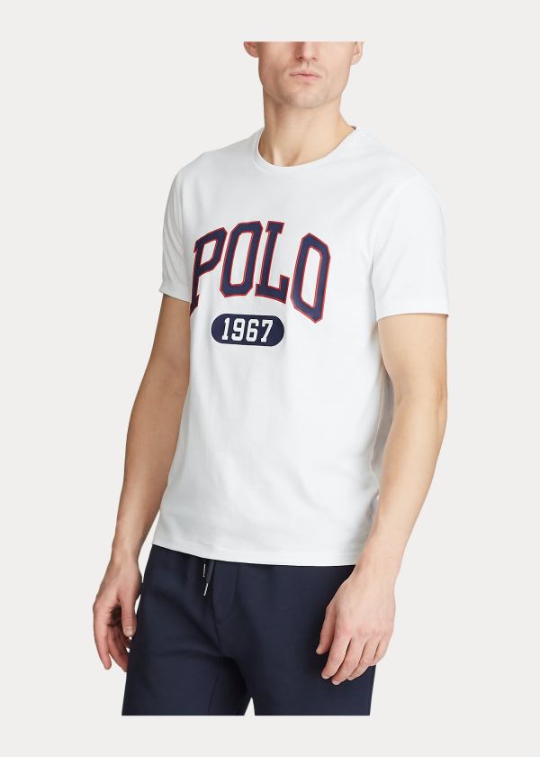 Ralph Lauren Custom Slim Fit Logo T-Shirt Bílé | c3c2uhAS