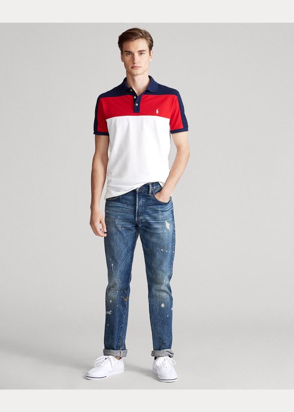 Ralph Lauren Custom Slim Fit Mesh Polo Bílé Viacfarebný | FHvkAJ1k