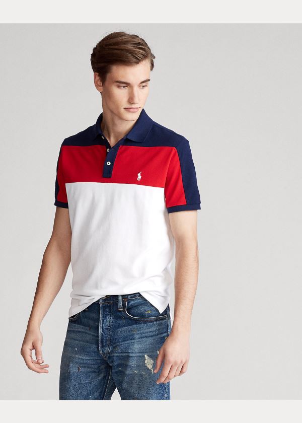 Ralph Lauren Custom Slim Fit Mesh Polo Bílé Viacfarebný | FHvkAJ1k