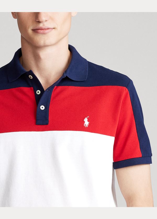 Ralph Lauren Custom Slim Fit Mesh Polo Bílé Viacfarebný | FHvkAJ1k