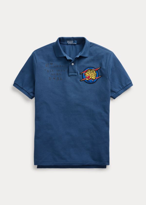Ralph Lauren Custom Slim Fit Mesh Polo Blankyt | YXWAYTfC