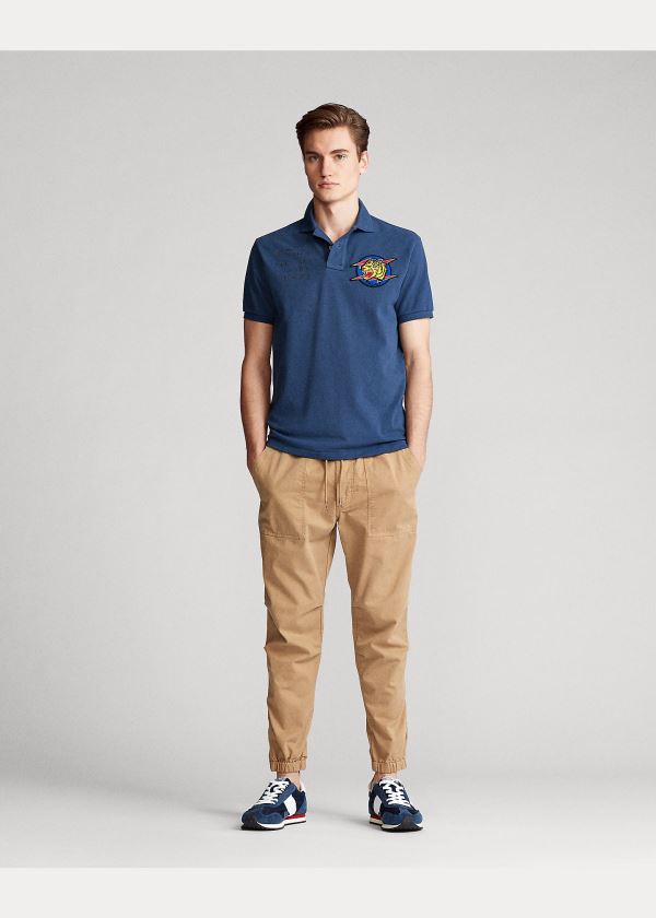 Ralph Lauren Custom Slim Fit Mesh Polo Blankyt | YXWAYTfC