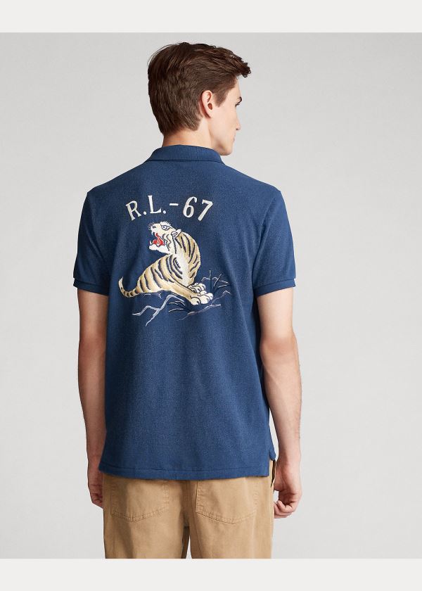 Ralph Lauren Custom Slim Fit Mesh Polo Blankyt | YXWAYTfC