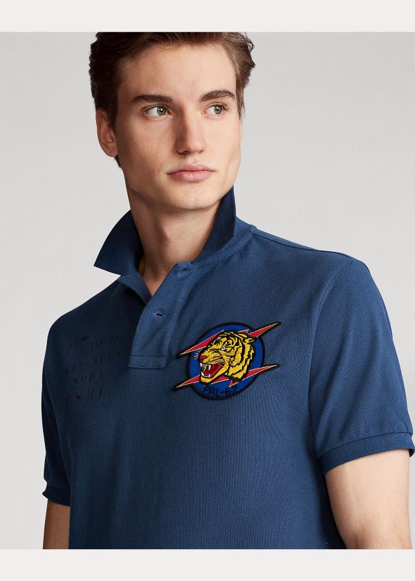 Ralph Lauren Custom Slim Fit Mesh Polo Blankyt | YXWAYTfC